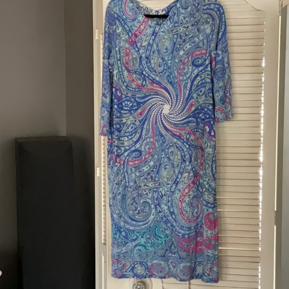 NWOT ETRO paisley dress 48 12 14 blue pink, stunning, from Neiman Marcus